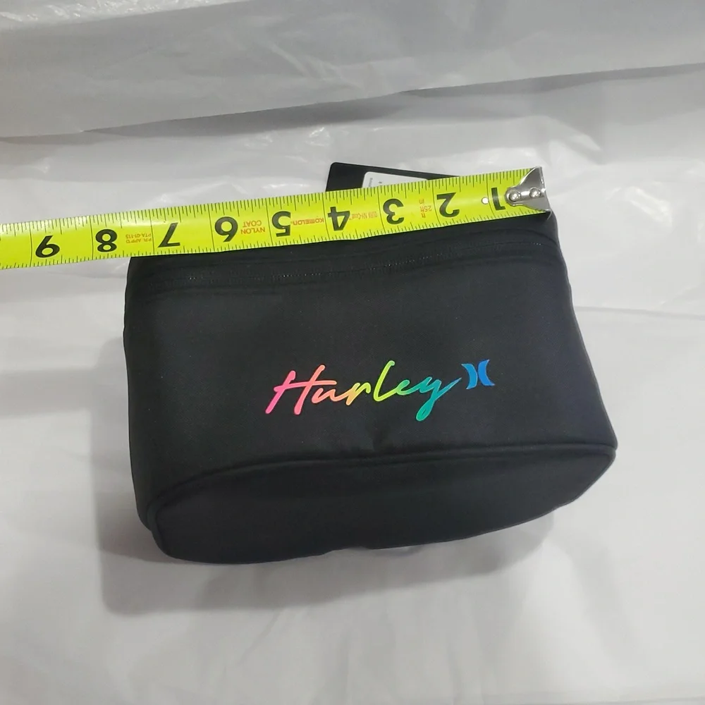 Hurley black‎ zip around makeup cosmetics beauty case new